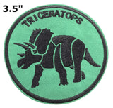 Triceratops 3.5" Embroidered Iron / Sew-on Patch Jurrassic Park Dinosaur Series Raptor Claw