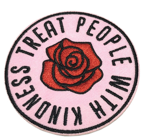 Treat People With Kindness Embroidered Iron on or Sew On 3" Patch Saying Quote KARMA Series