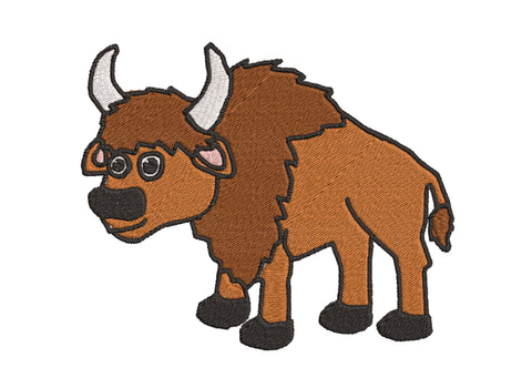 Cute Buffalo 5" Embroidered Patch Iron or Sew-on Kids Cartoon Series