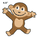 Monkey 4.5" Embroidered Patch Iron or Sew-on Kids Zoo Series Souvenir Travel Vacation