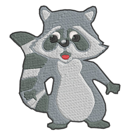 Raccoon 4.5" Embroidered Patch Iron or Sew-on Kids Zoo Series Souvenir Travel Vacation