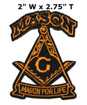 Masonic Logo Embroidered Patch Iron-on Sew-on Freemason Square Compass Mason Series Emblem Badge Appliques Application