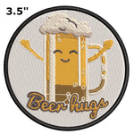 Beer Hugs 3.5" Embroidered Iron or Sew-on Patch