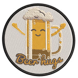 Beer Hugs 3.5" Embroidered Iron or Sew-on Patch