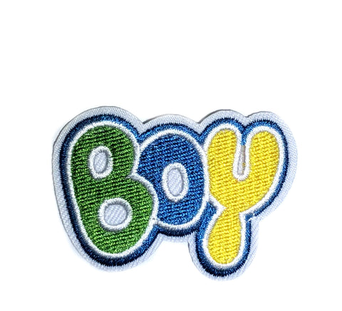 Boy Text Embroidered Patch Iron-on or Sew-on Kids Baby Series