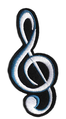 Novelty Iron on - Music Themed Rock n Roll Record With Headphones Black Logo Patch Music Series