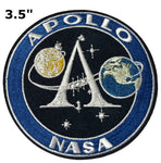 APOLLO NASA 3.5" Embroidered Patch Iron-on or Sew-on Earth Vector Logo Shuttle Souvenir Space Program Explorer Astronaut Mission