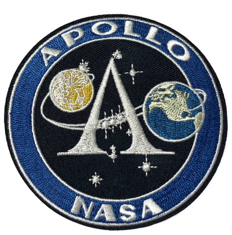 APOLLO NASA 3.5" Embroidered Patch Iron-on or Sew-on Earth Vector Logo Shuttle Souvenir Space Program Explorer Astronaut Mission