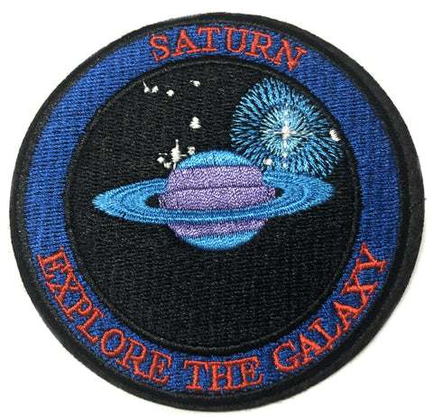 Saturn 3.5" Embroidered Patch Iron-on or Sew-on Adventure Souvenir Travel Vacation NASA Astonaut