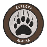 Explore Alaska - Bear Claw - 3.5" Embroidered Iron or Sew-on Patch