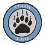 Explore Alaska - Bear Claw - 3.5" Embroidered Iron or Sew-on Patch