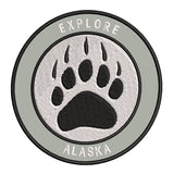 Explore Alaska - Bear Claw - 3.5" Embroidered Iron or Sew-on Patch