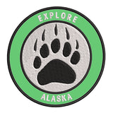 Explore Alaska - Bear Claw - 3.5" Embroidered Iron or Sew-on Patch