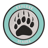 Explore Alaska - Bear Claw - 3.5" Embroidered Iron or Sew-on Patch