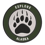Explore Alaska - Bear Claw - 3.5" Embroidered Iron or Sew-on Patch
