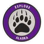 Explore Alaska - Bear Claw - 3.5" Embroidered Iron or Sew-on Patch