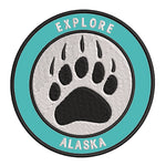 Explore Alaska - Bear Claw - 3.5" Embroidered Iron or Sew-on Patch