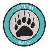 Explore Alaska - Bear Claw - 3.5" Embroidered Iron or Sew-on Patch