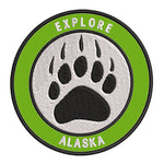 Explore Alaska - Bear Claw - 3.5" Embroidered Iron or Sew-on Patch