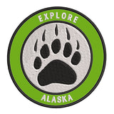 Explore Alaska - Bear Claw - 3.5" Embroidered Iron or Sew-on Patch