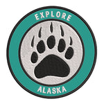 Explore Alaska - Bear Claw - 3.5" Embroidered Iron or Sew-on Patch