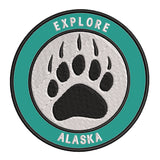 Explore Alaska - Bear Claw - 3.5" Embroidered Iron or Sew-on Patch