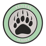 Explore Alaska - Bear Claw - 3.5" Embroidered Iron or Sew-on Patch