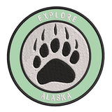 Explore Alaska - Bear Claw - 3.5" Embroidered Iron or Sew-on Patch