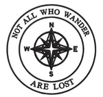 Not All Who Wander Are Lost Compass 3.5" Embroidered Patch Iron Sew-on National Park Explorer Series