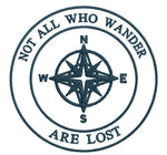 Not All Who Wander Are Lost Compass 3.5" Embroidered Patch Iron Sew-on National Park Explorer Series