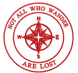 Not All Who Wander Are Lost Compass 3.5" Embroidered Patch Iron Sew-on National Park Explorer Series