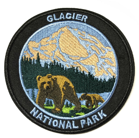 Explore Glacier National Park 4" Embroidered Patch Iron or Sew-on Explorer Series