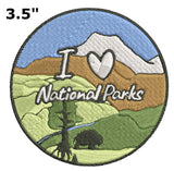 I Love National Parks 3.5" Embroidered Patch Iron Sew-on Explorer Series Explore