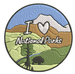 I Love National Parks 3.5" Embroidered Patch Iron Sew-on Explorer Series Explore