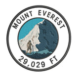 Mount Everest 29,029ft 3.5" Embroidered Iron or Sew-on Patch