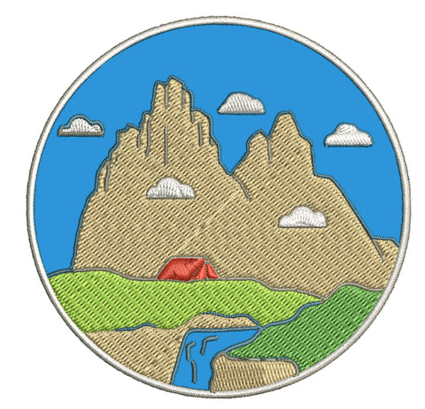 Camping in The Mountains 3.5" Embroidered Patch Iron Sew-on National Park Explorer Series Explore