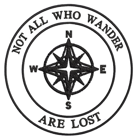 Wander / Compass 10" Embroidered Iron or Sew-on Patch Explore National Parks