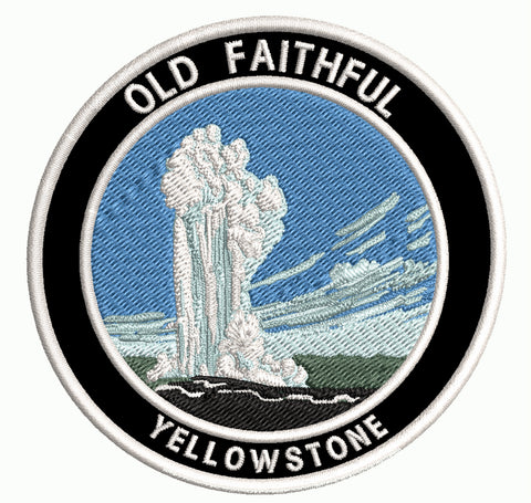 Explore Yellowstone National Park - Old Faithful - 3.5" Embroidered Patch Iron Sew-on Explorer Series