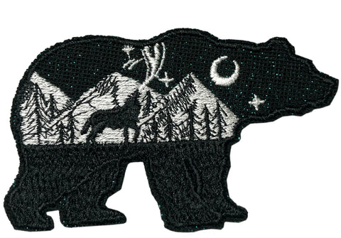 Celestial Bear Embroidered Iron-on or Sew-on Patch