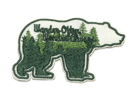 Wander Often Wonder Always Bear Embroidered Iron-on or Sew-on Patch