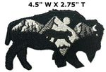 Buffalo Mountain Lion Moon 4.5" Embroidered Iron-on or Sew-on Patch