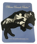 Buffalo Mountain Lion Moon 4.5" Embroidered Iron-on or Sew-on Patch