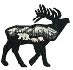 Elk Bears 5" Embroidered Iron-on or Sew-on Patch