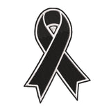 Mourning - Black Ribbon - 3.5" Embroidered Iron or Sew-on Patch