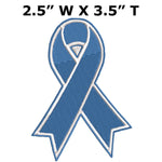 ADDICTION RECOVERY Awareness - Blue Ribbon - 3.5" Embroidered Iron or Sew-on Patch