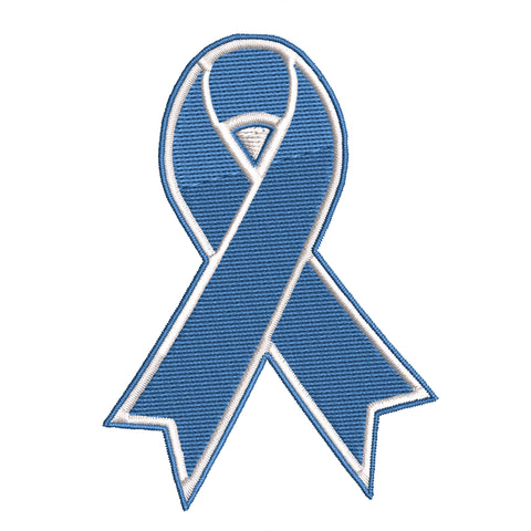 ALOPECIA Awareness - Blue Ribbon - 10" Embroidered Iron or Sew-on X-Large Back Patch