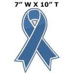 FOSTER CARE Awareness - Blue Ribbon - 10" Embroidered Iron or Sew-on X-Large Back Patch