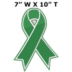 MENTAL HEALTH Awareness - Green Ribbon - 10" Embroidered Iron or Sew-on X-Large Back Patch