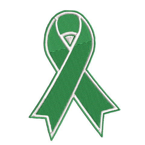 MENTAL HEALTH Awareness - Green Ribbon - 10" Embroidered Iron or Sew-on X-Large Back Patch