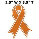 LEUKEMIA Awareness - Orange Ribbon - 3.5" Embroidered Iron or Sew-on Patch